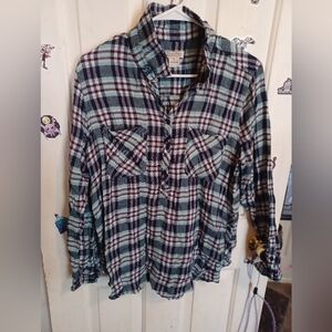 Lucky Brand Live In Love Plaid Flannel